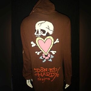 "Ed Hardy" by Christian Audigier Long Hooded Sweatshirt/Hoodie